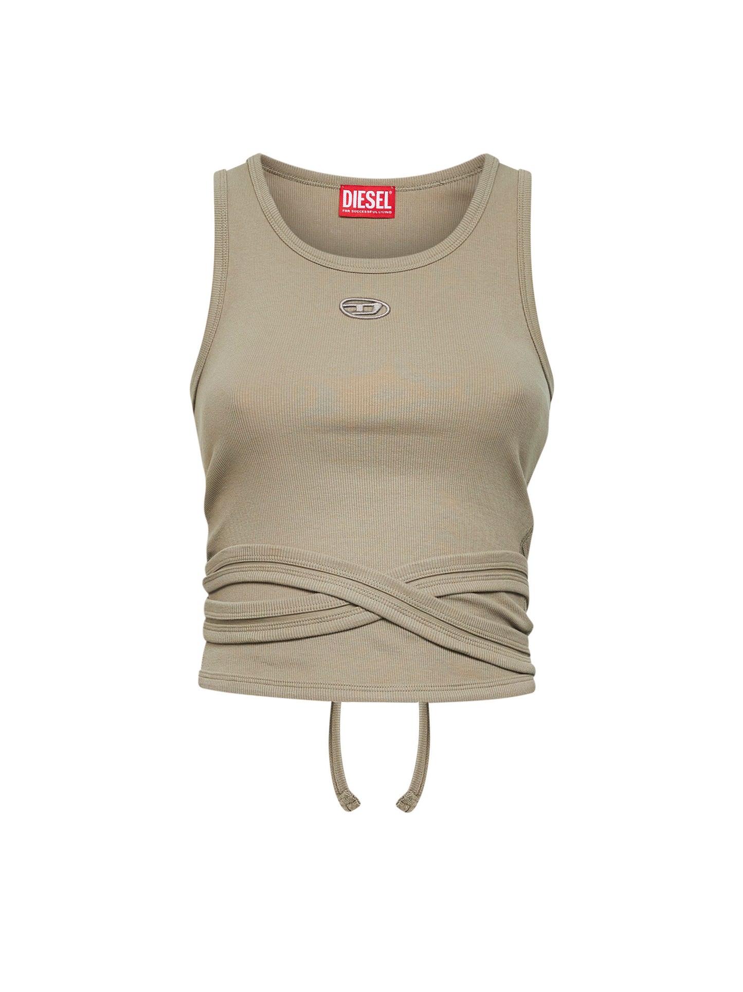 Green ribbed jersey T-Anky-Tail-S1 cropped top