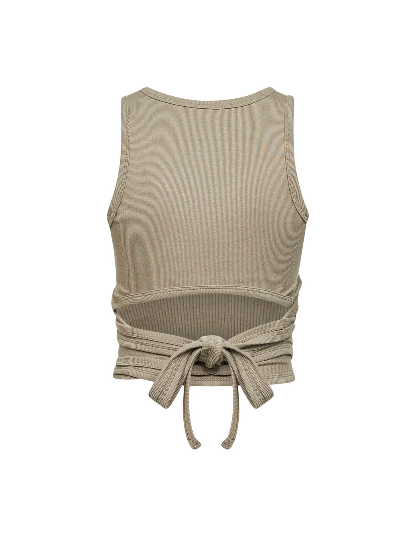 Green ribbed jersey T-Anky-Tail-S1 cropped top