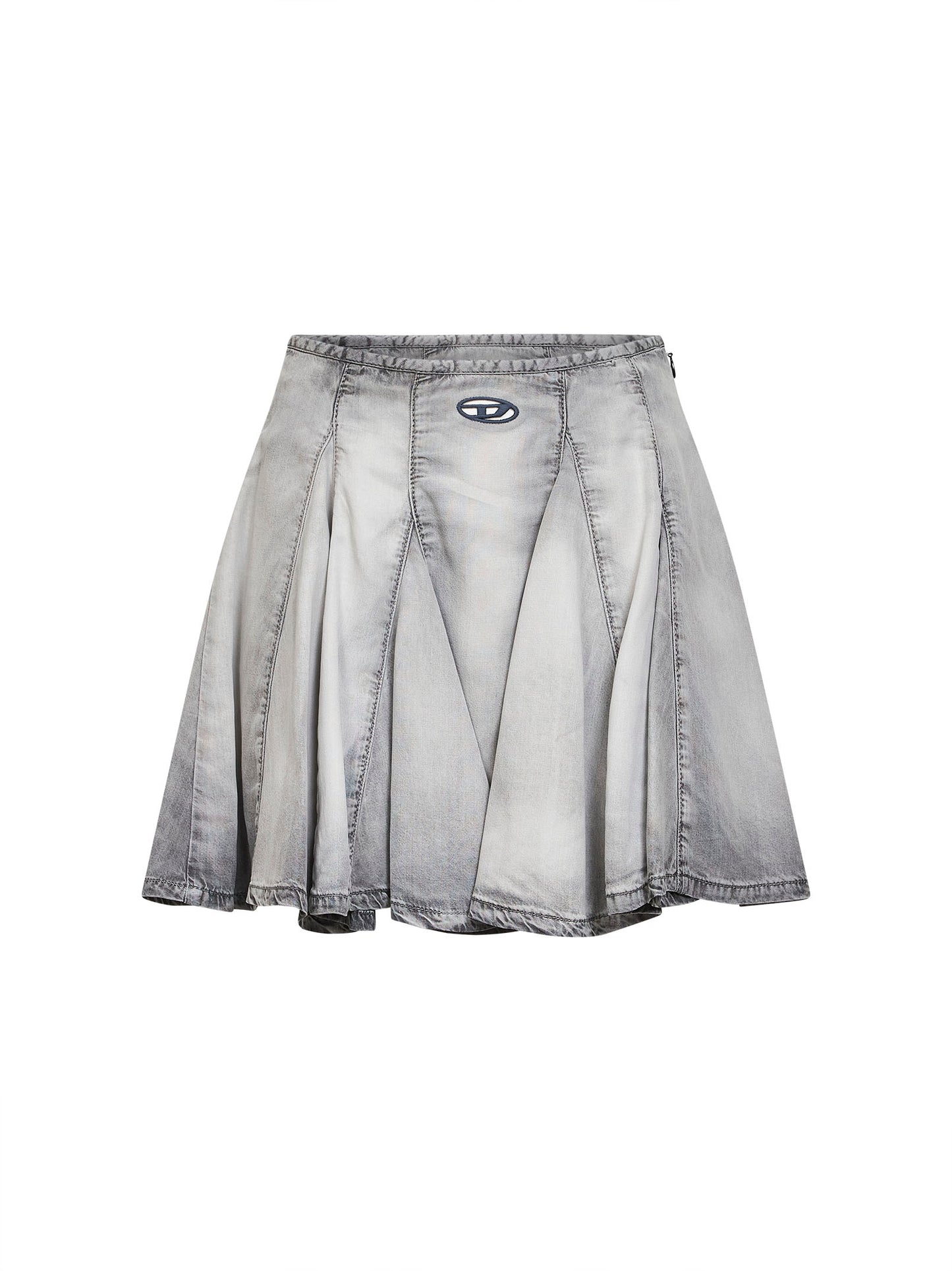 Minigonna a pieghe De-Spiki-Fsi in denim grigio