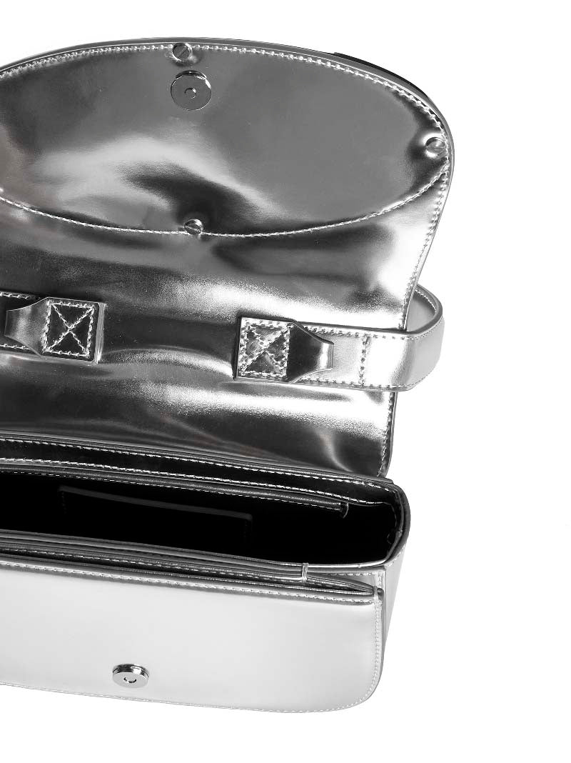 1DR-Iconica borsa a spalla in pelle specchiata