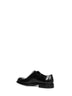Black brushed calf leather derby shoes