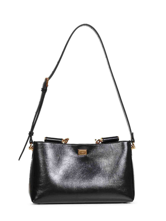 Black handbag with shoulder strap