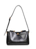 Black handbag with shoulder strap