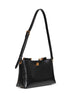 Black handbag with shoulder strap