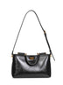 Black handbag with shoulder strap