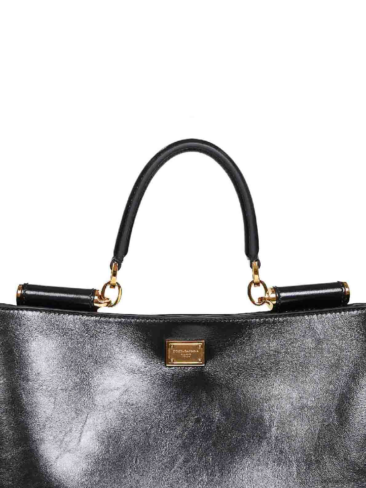 Black handbag with shoulder strap