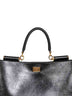 Black handbag with shoulder strap