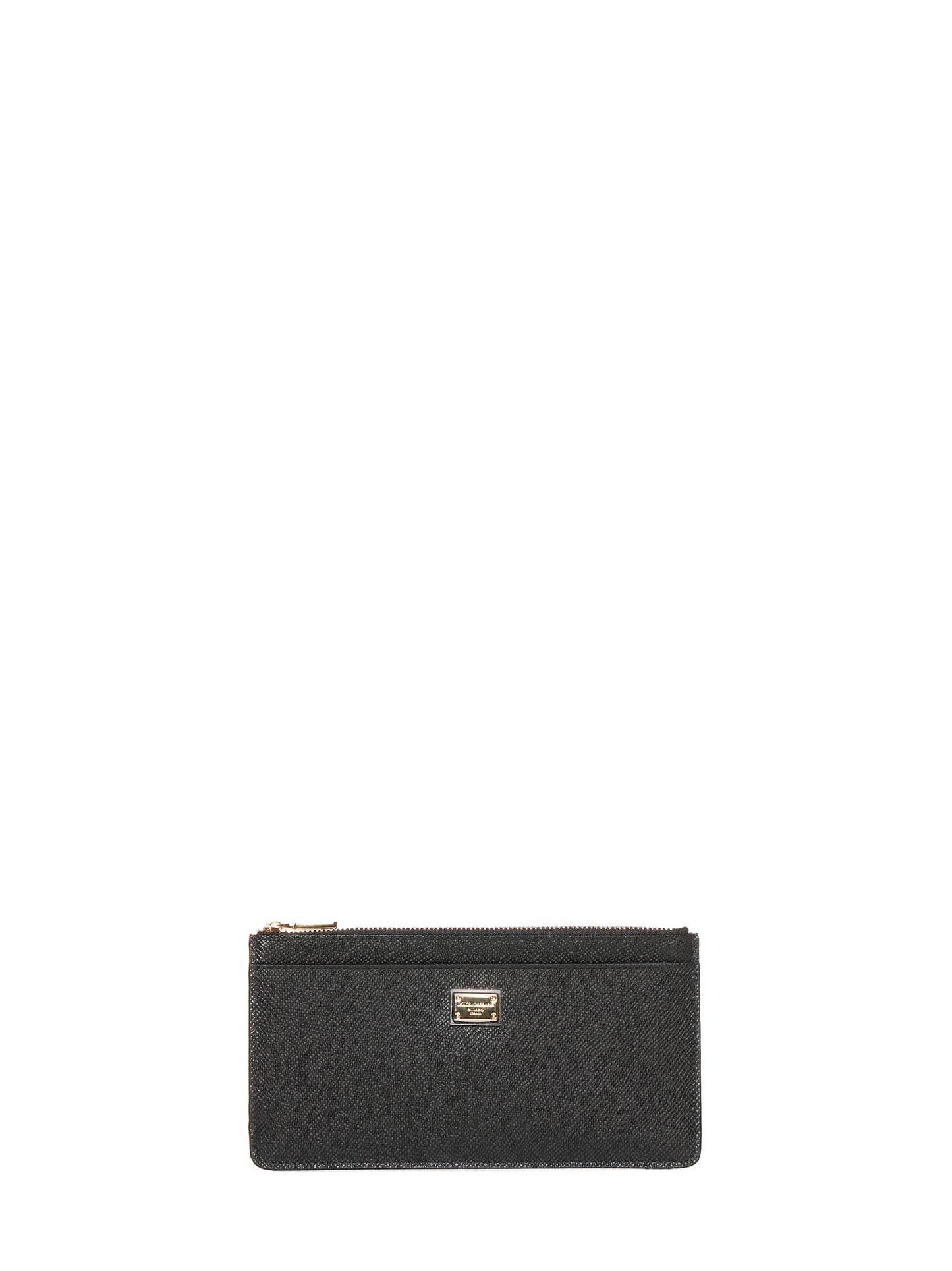 Large black Dauphine leather card case
