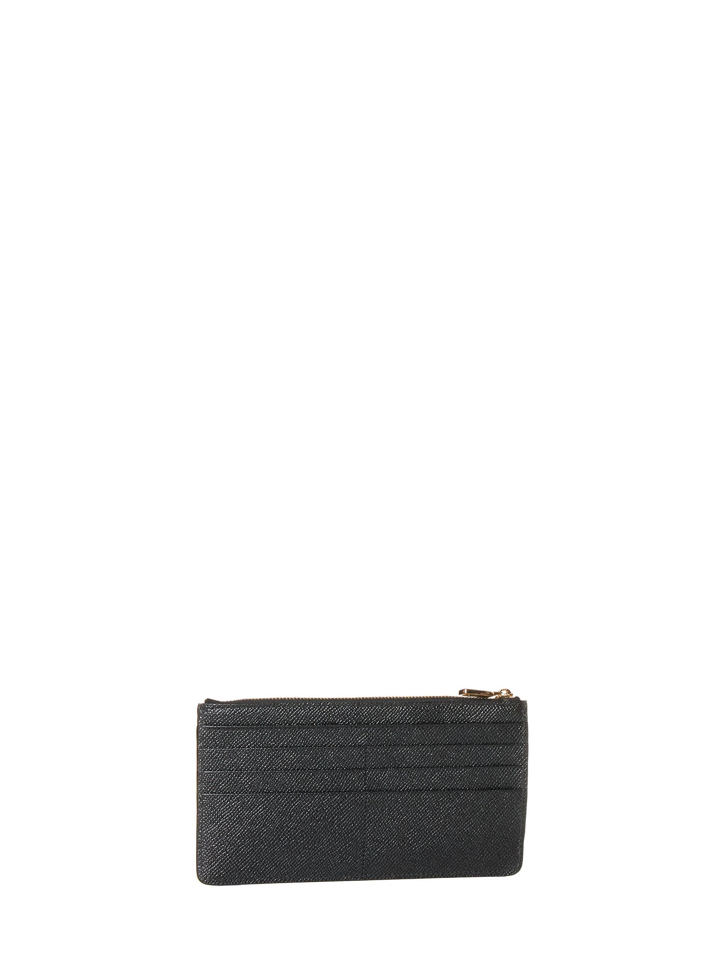 Large black Dauphine leather card case