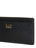 Large black Dauphine leather card case