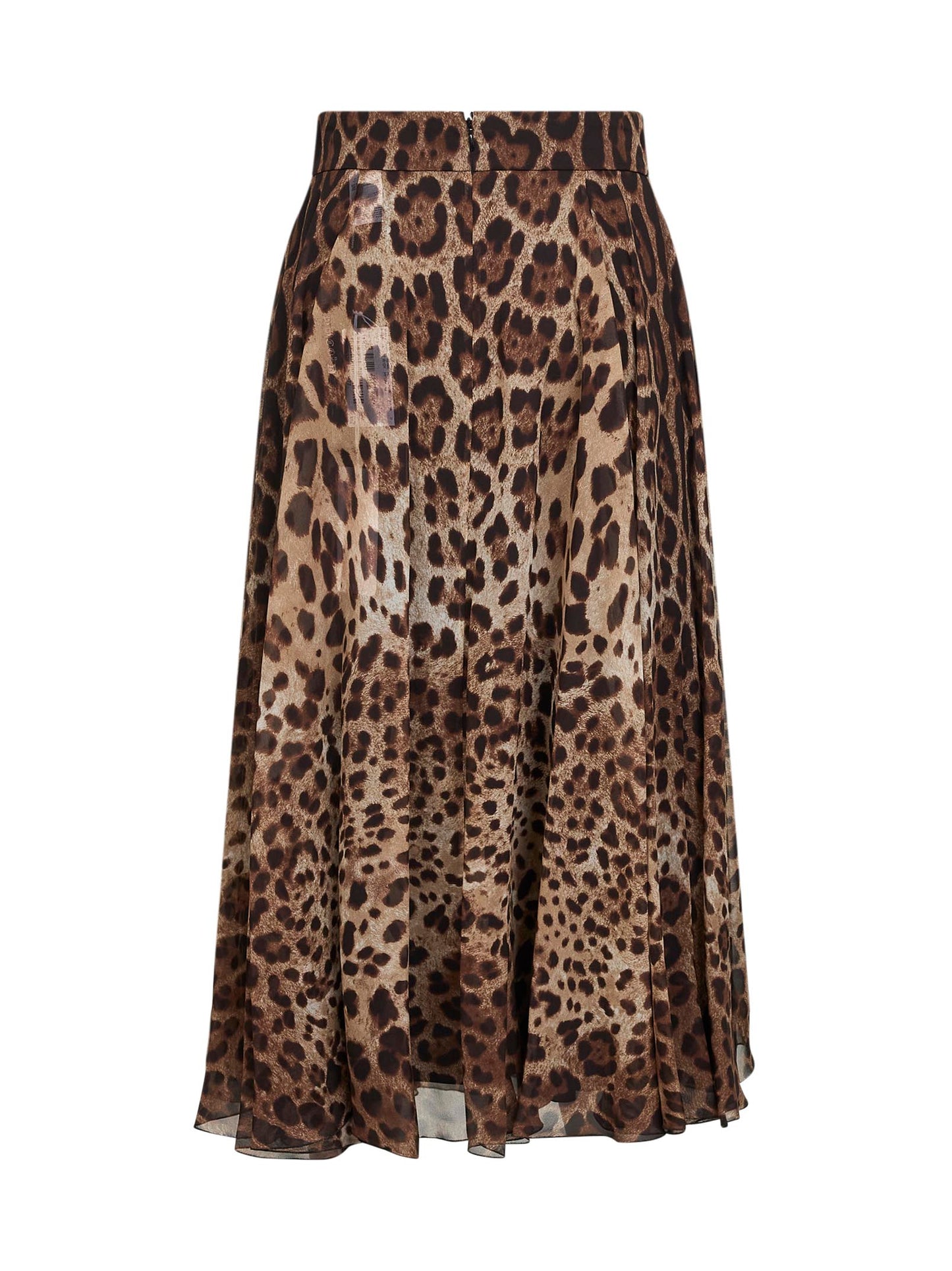 Gonna a ruota in chiffon stampa Leopardo