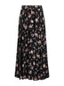 Vintage rose printed charmeuse long full skirt