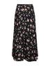 Vintage rose printed charmeuse long full skirt