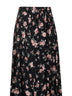 Vintage rose printed charmeuse long full skirt