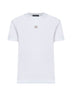 T-shirt in jersey bianco con logo in strass