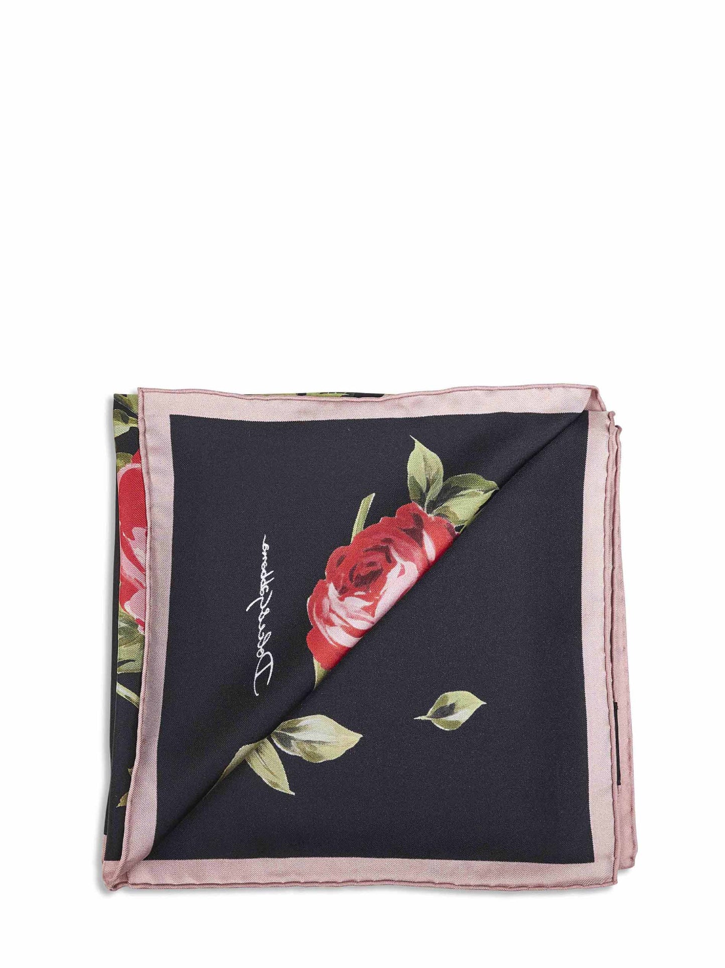Rose bouquet print silk twill scarf