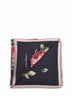 Rose bouquet print silk twill scarf