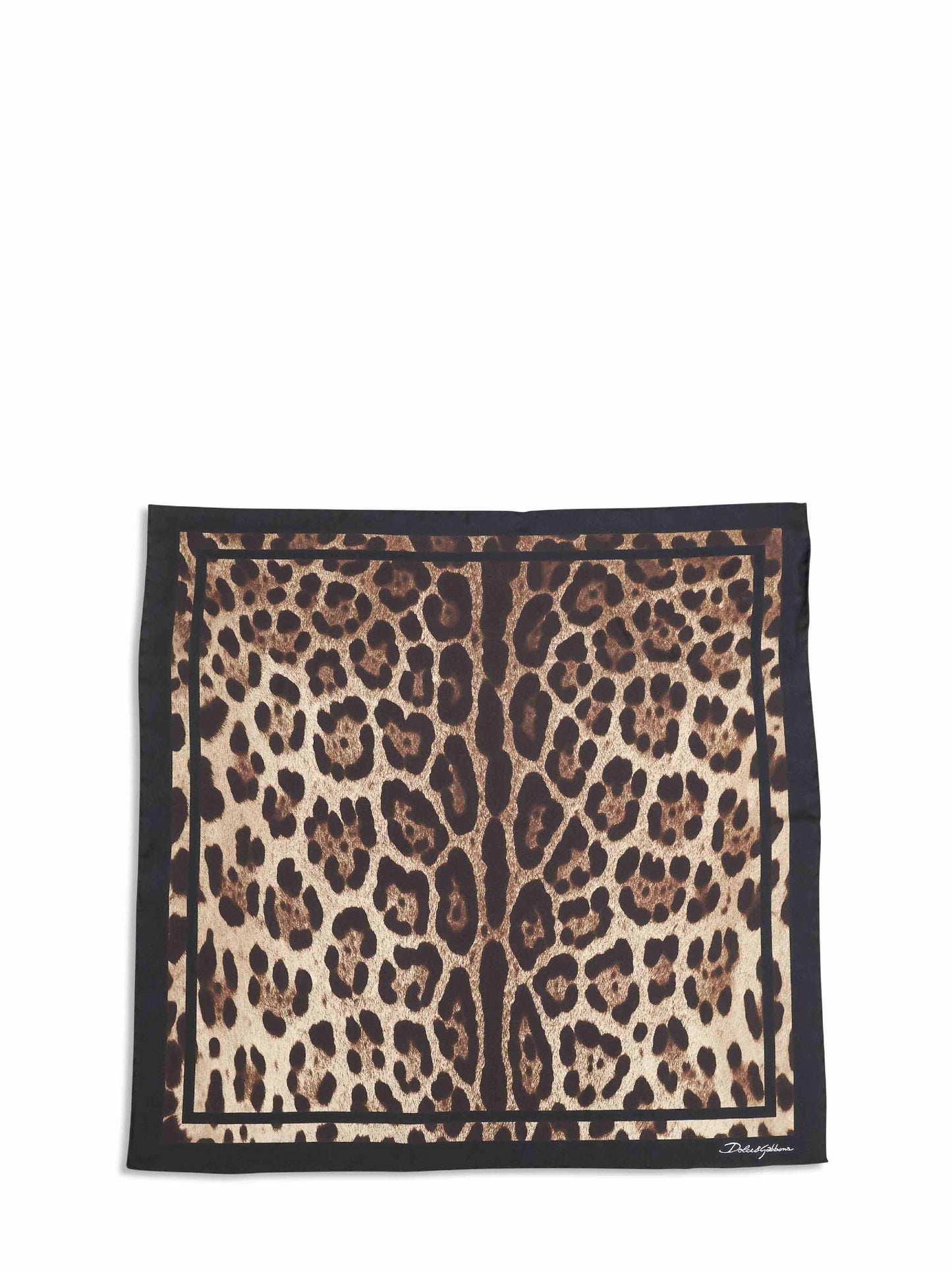 Leopard print silk twill scarf