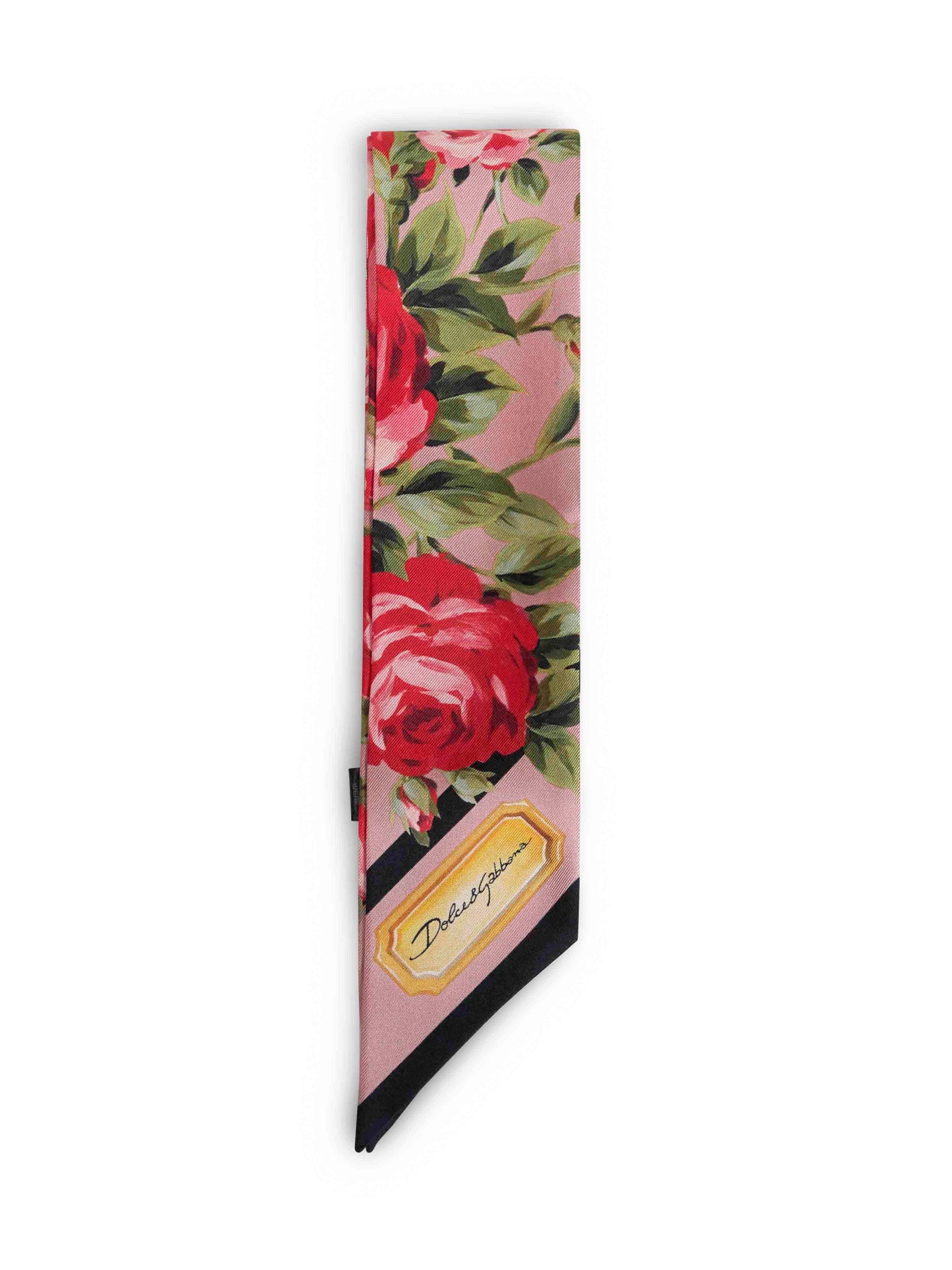 Rose bouquet print silk twill bandeau