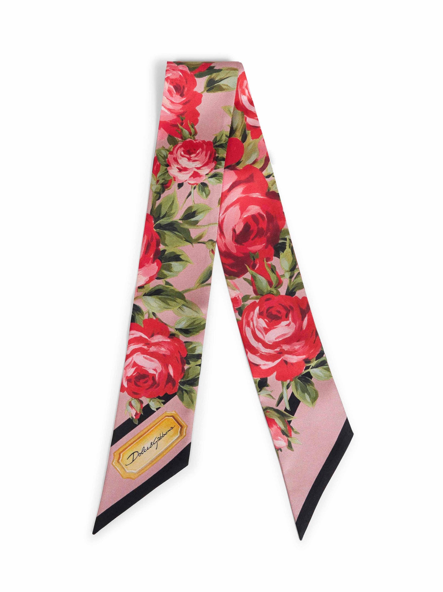 Rose bouquet print silk twill bandeau