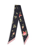 Rose bouquet print silk twill bandeau