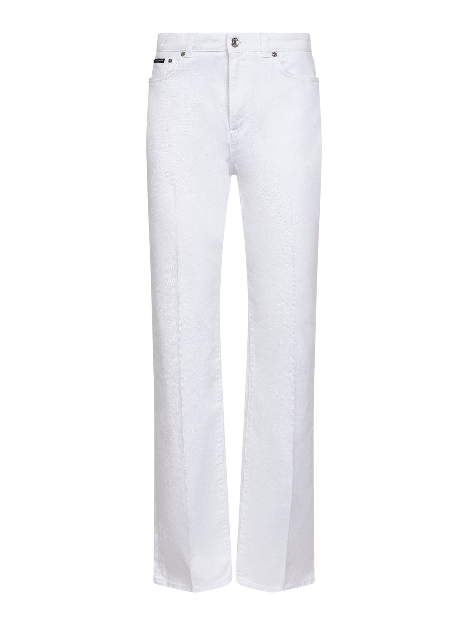 White cotton denim flared jeans – Daniello.com