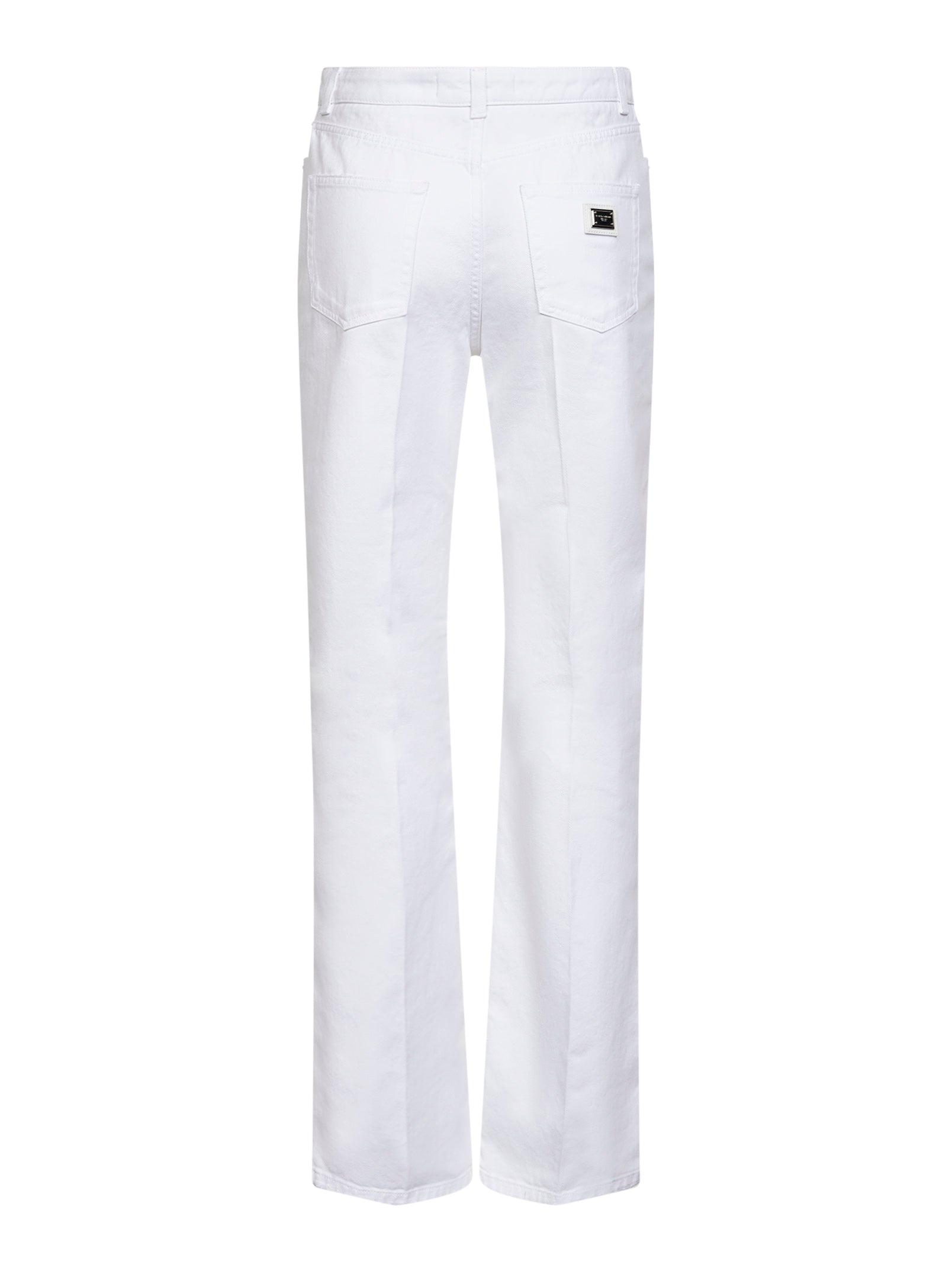White cotton denim flared jeans – Daniello.com