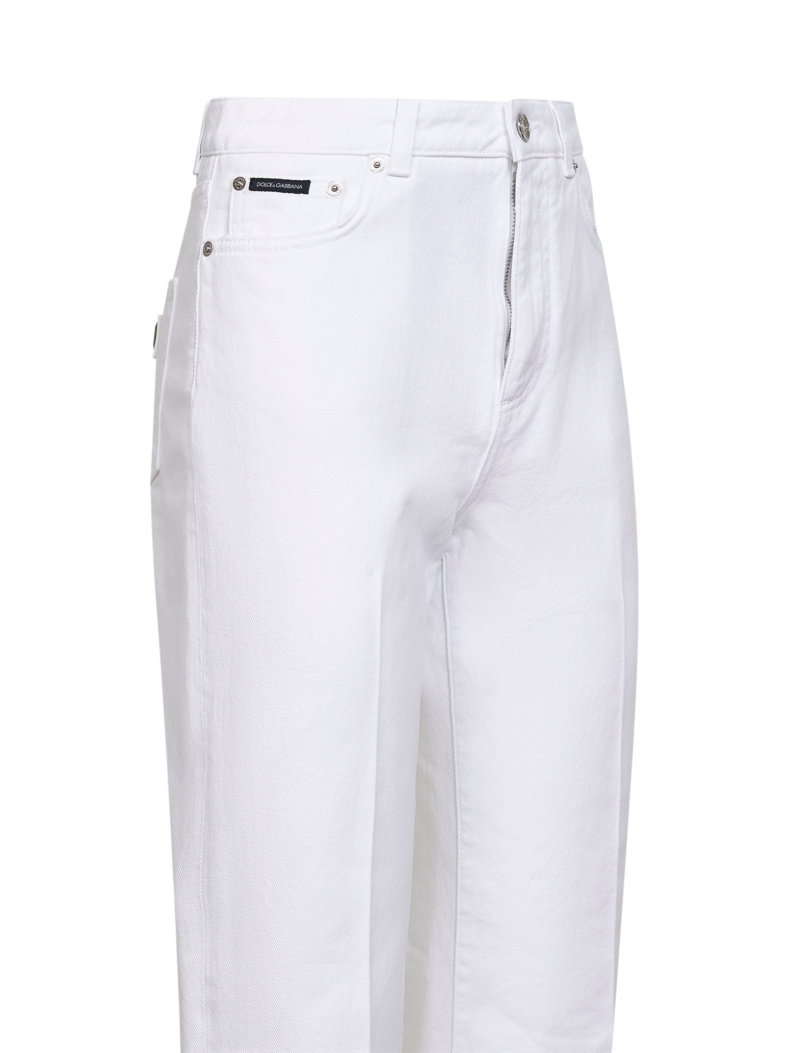 White cotton denim flared jeans – Daniello.com