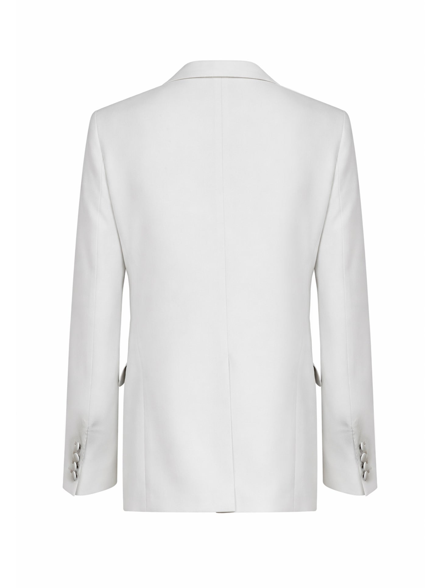 Giacca monopetto in popeline di lana beige