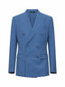 Avio blue wool poplin double-breasted jacket