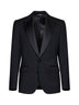 Black stretch wool Sicilia tuxedo blazer