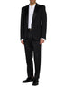 Black stretch wool Sicilia tuxedo blazer