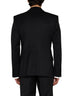 Black stretch wool Sicilia tuxedo blazer