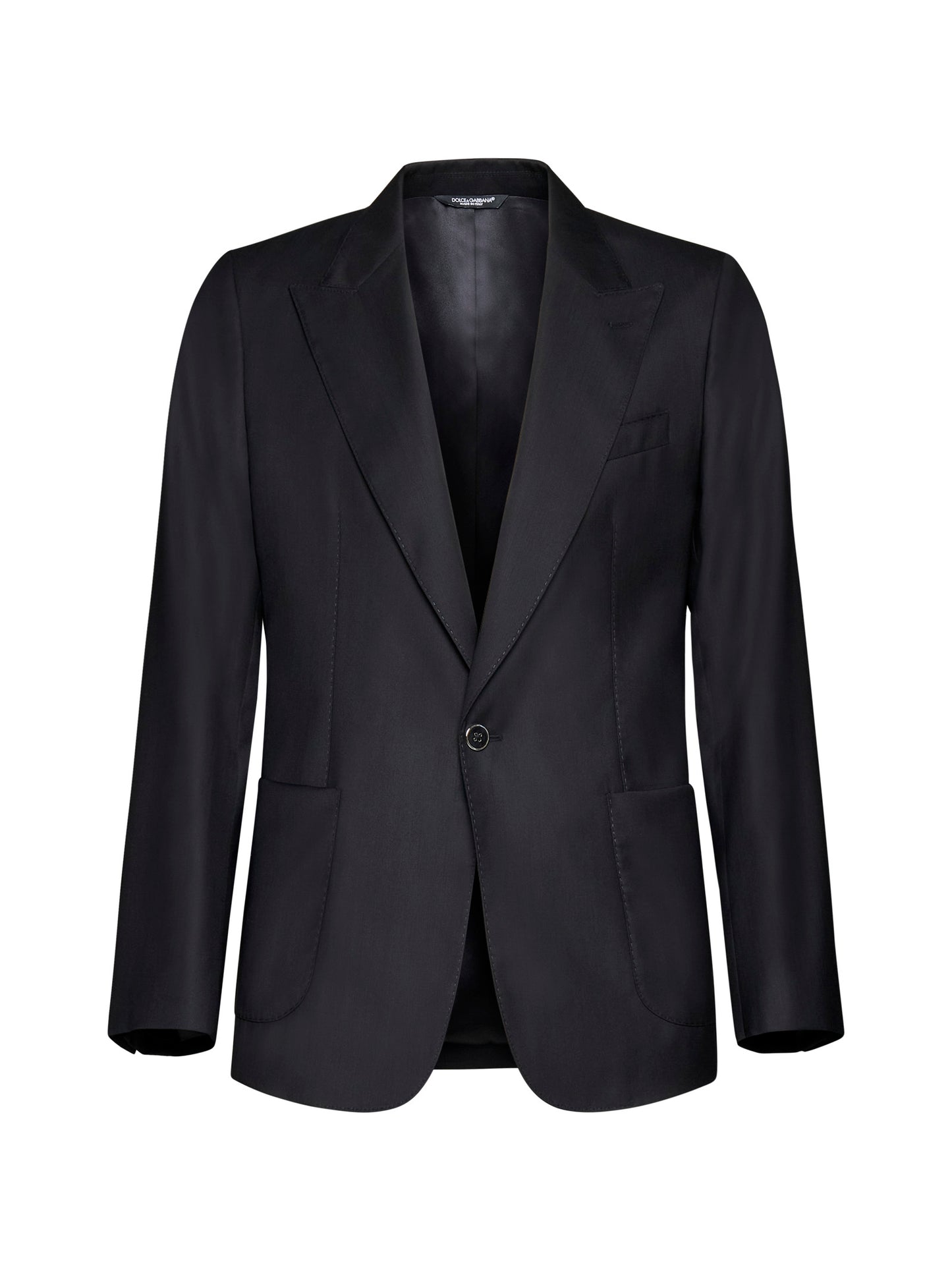 Black wool and silk Miami single-breasted blazer