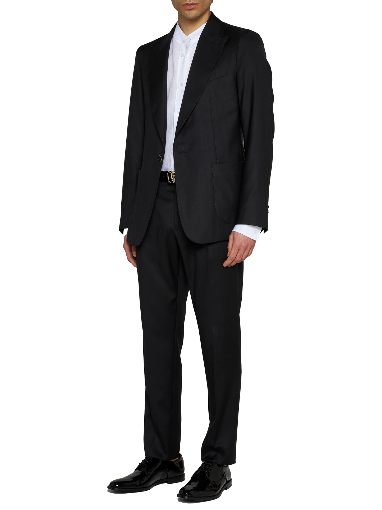 Black wool and silk Miami single-breasted blazer