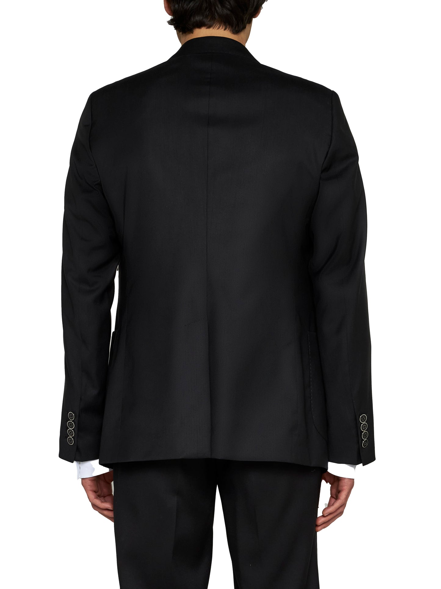 Black wool and silk Miami single-breasted blazer