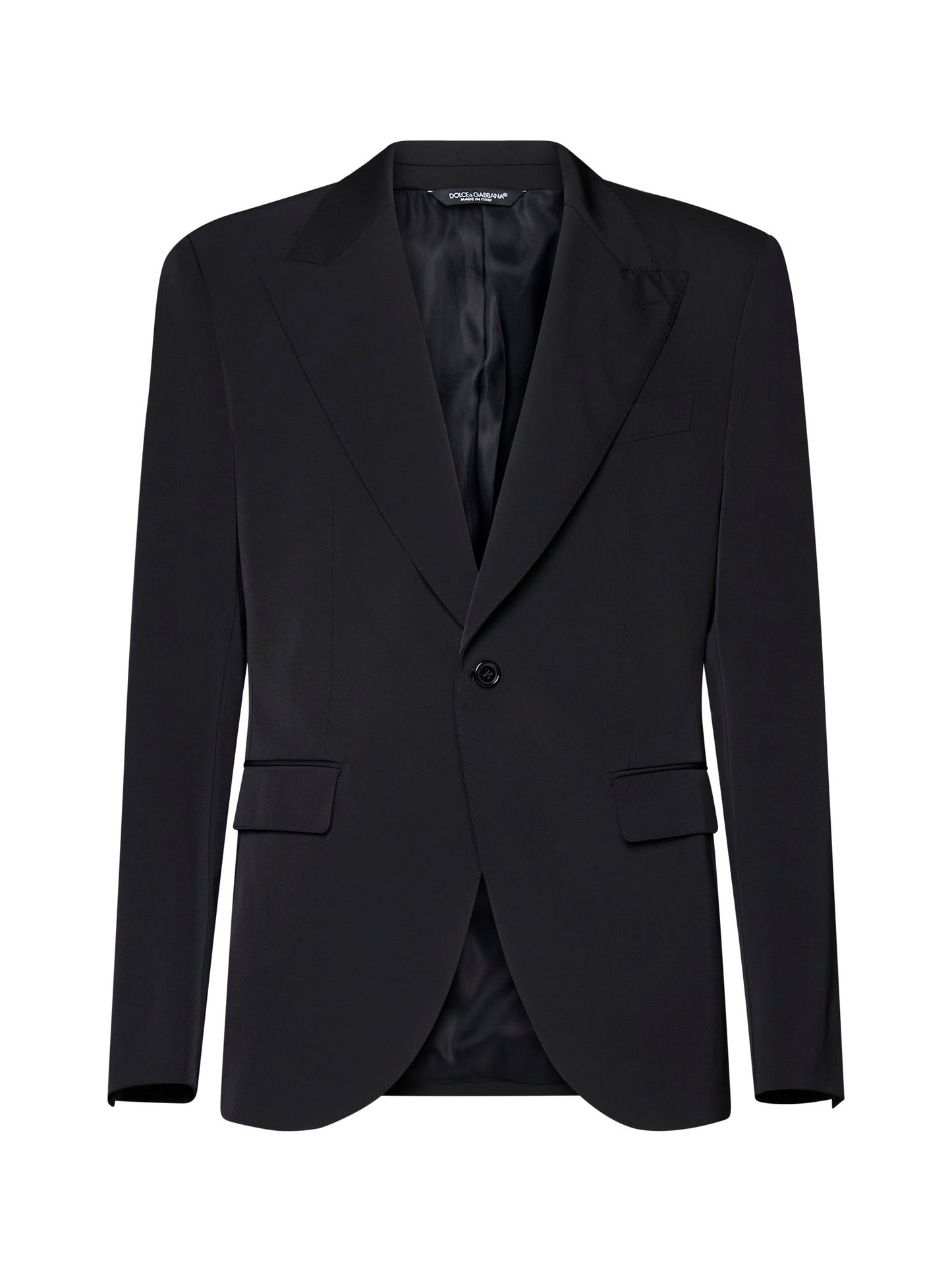 Black technical fabric Sicilia single-breasted blazer