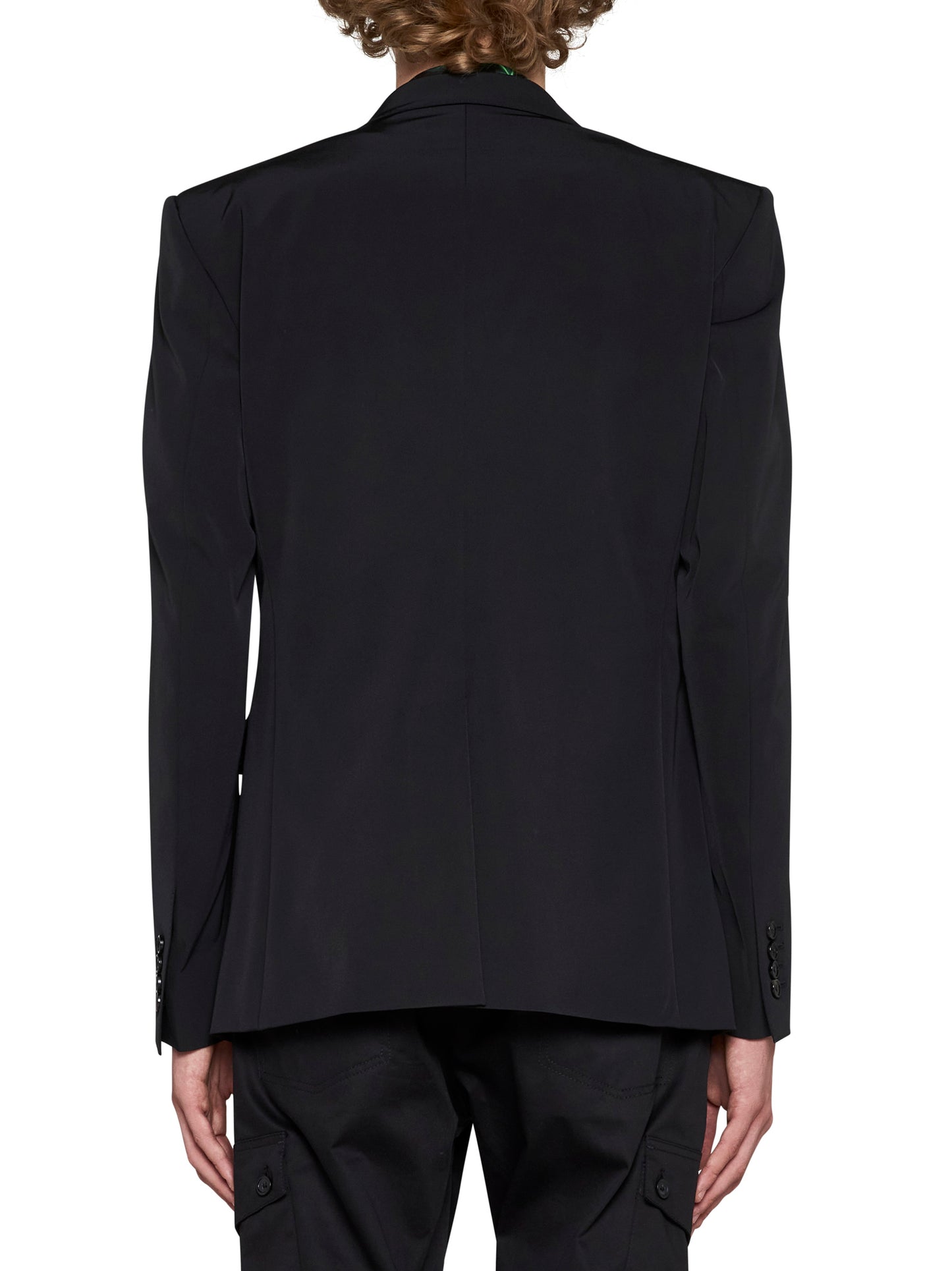 Black technical fabric Sicilia single-breasted blazer