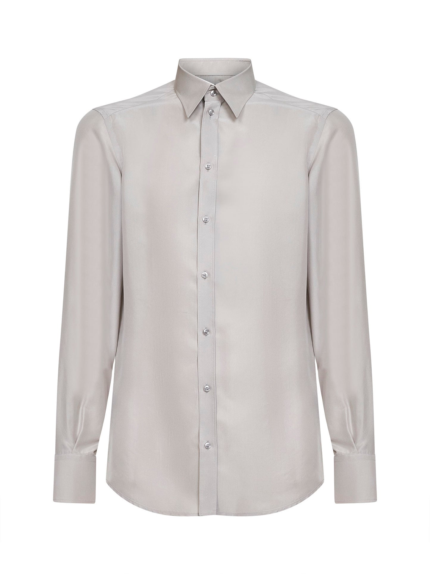 Camicia Martini in crêpe de chine di seta grigio chiaro