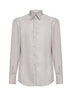 Camicia Martini in crêpe de chine di seta grigio chiaro