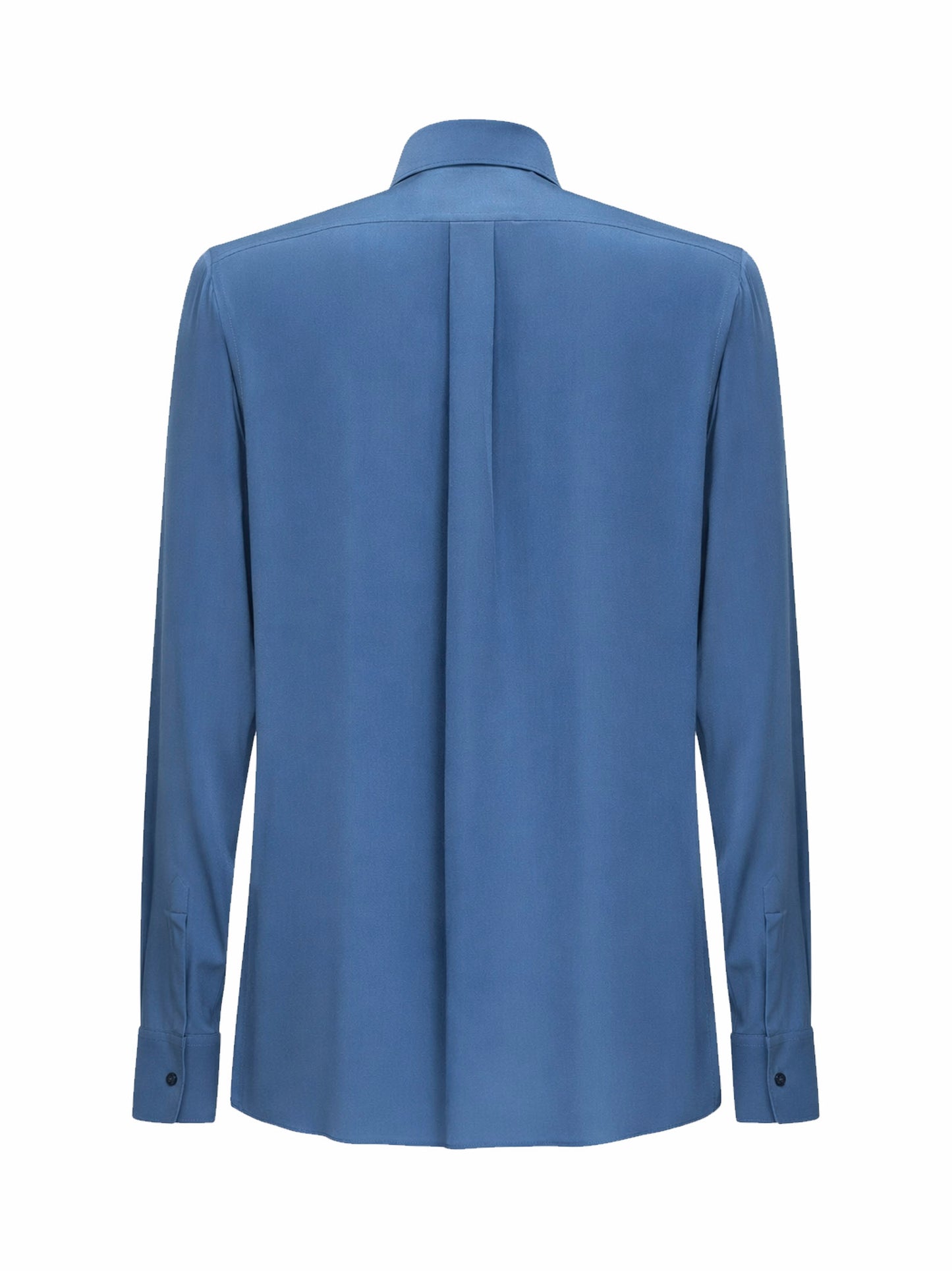 Avio blue silk crêpe de chine Gold shirt