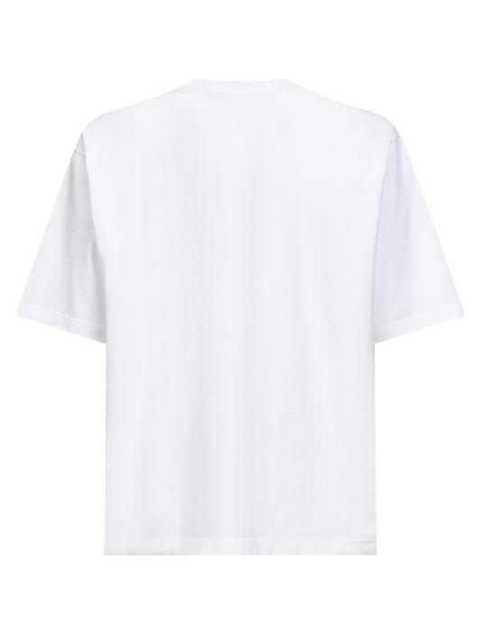 White cotton printed oversized T-shirt