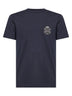 Blue cotton heraldic patch T-shirt