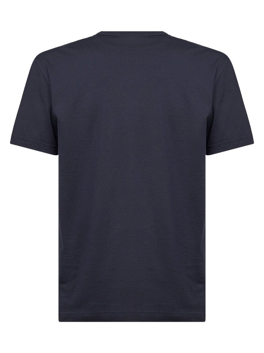 Blue cotton heraldic patch T-shirt