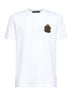 White cotton heraldic patch T-shirt