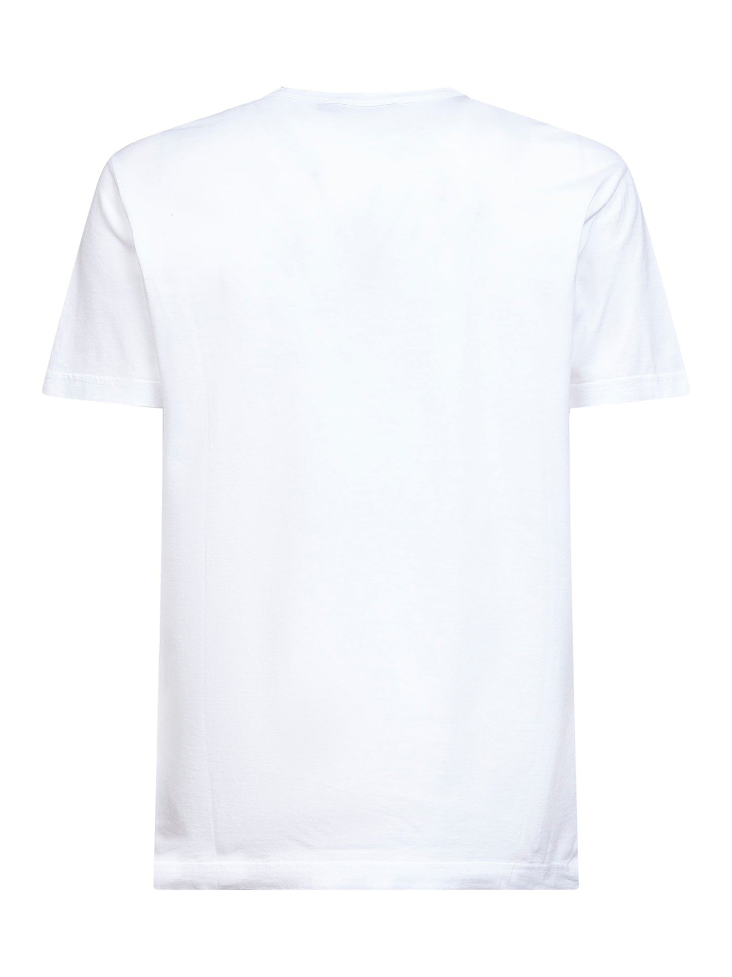 White cotton heraldic patch T-shirt