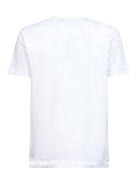 White cotton heraldic patch T-shirt