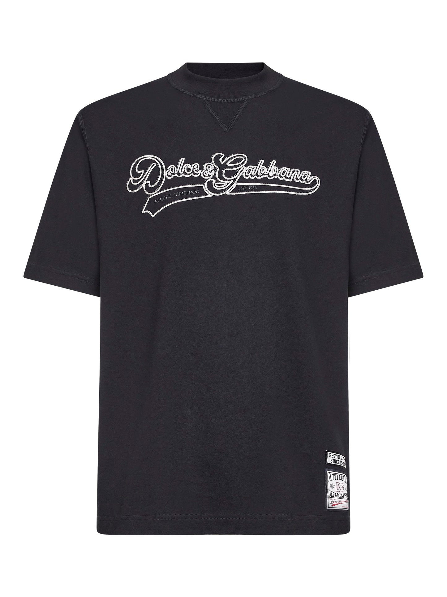 Black cotton jersey logo T-shirt