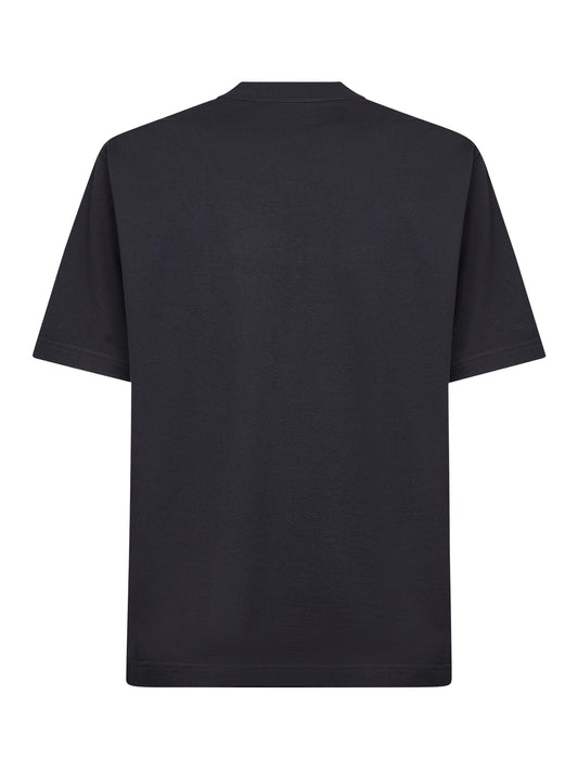 Black cotton jersey logo T-shirt