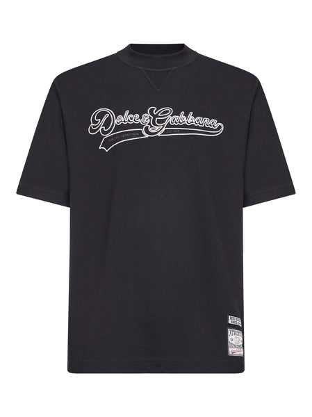 Black cotton jersey logo T-shirt – Daniello.com